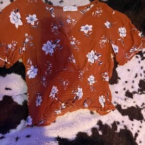 Women's Floral Rust Top